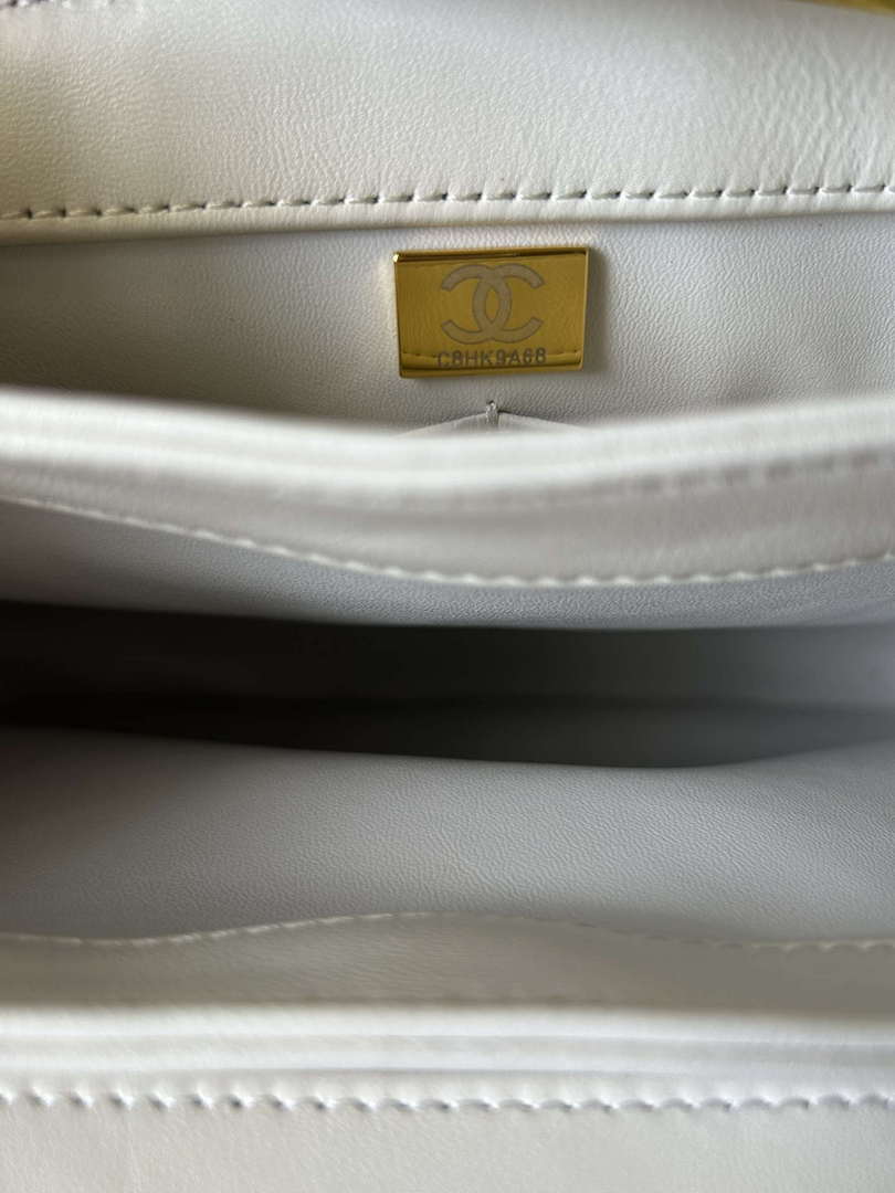 Chanel Trendy 24C Flap Bag With Top Handle Lambskin bag A92236 White Multicolor Logo