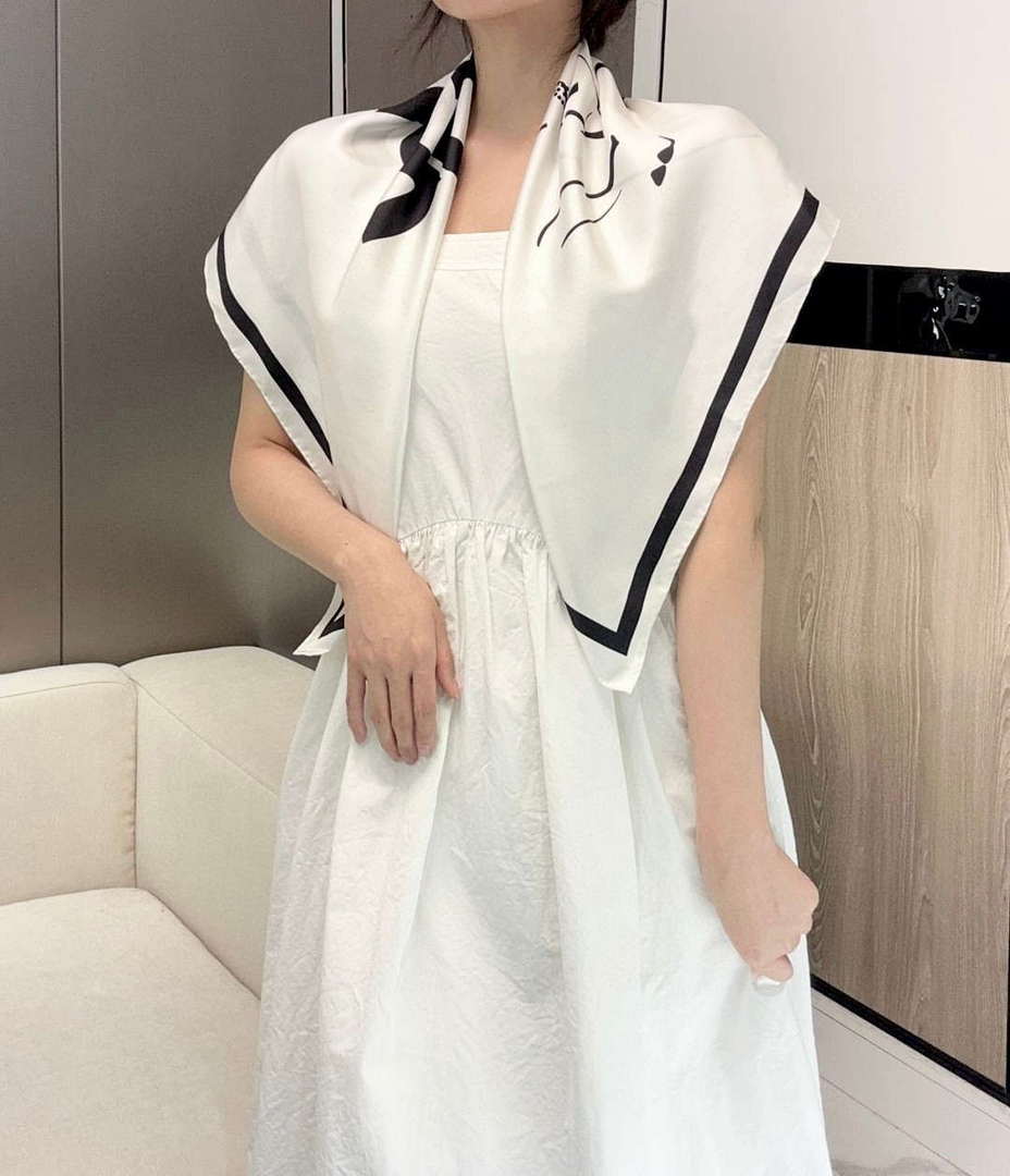 Chanel Twill Silk Square Scarf Designer Scarf C88722