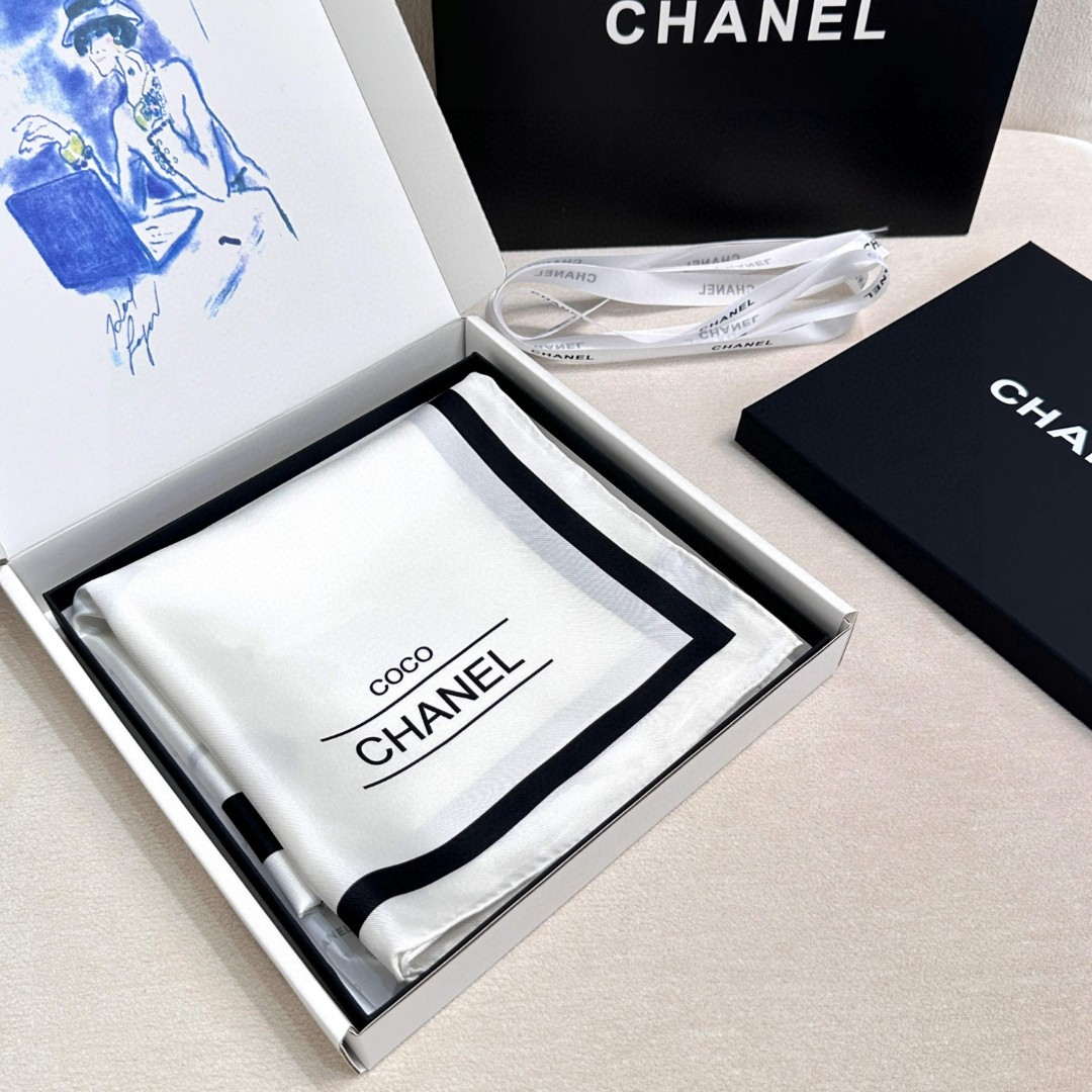 Chanel Twill Silk Square Scarf Designer Scarf C88722