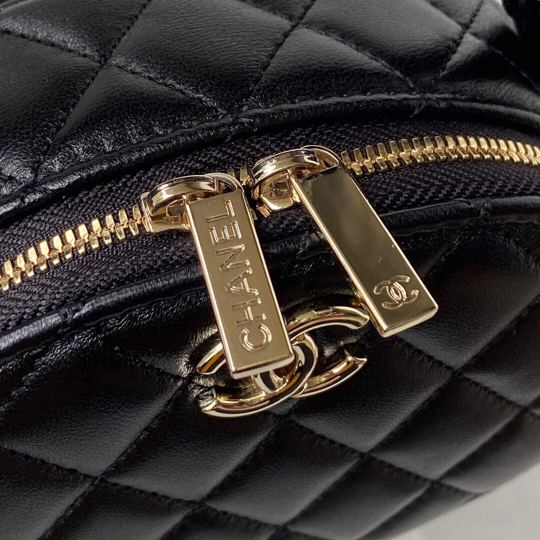 Chanel Vanity Case Shiny Lambskin Gold AP2731 Black - Default Title - View 6