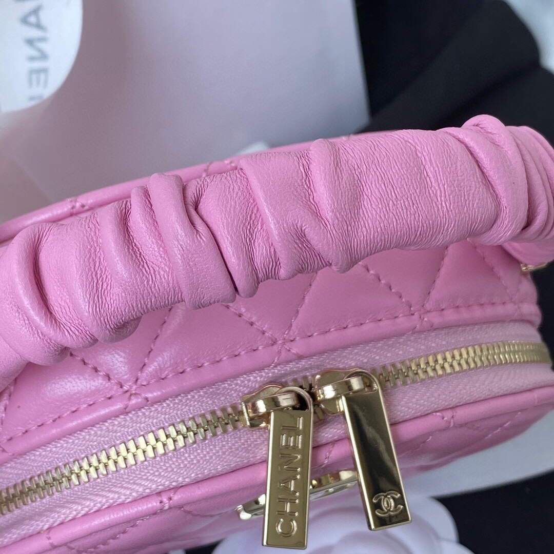 Chanel Vanity Case Shiny Lambskin Gold AP2731 Pink - Default Title - View 4