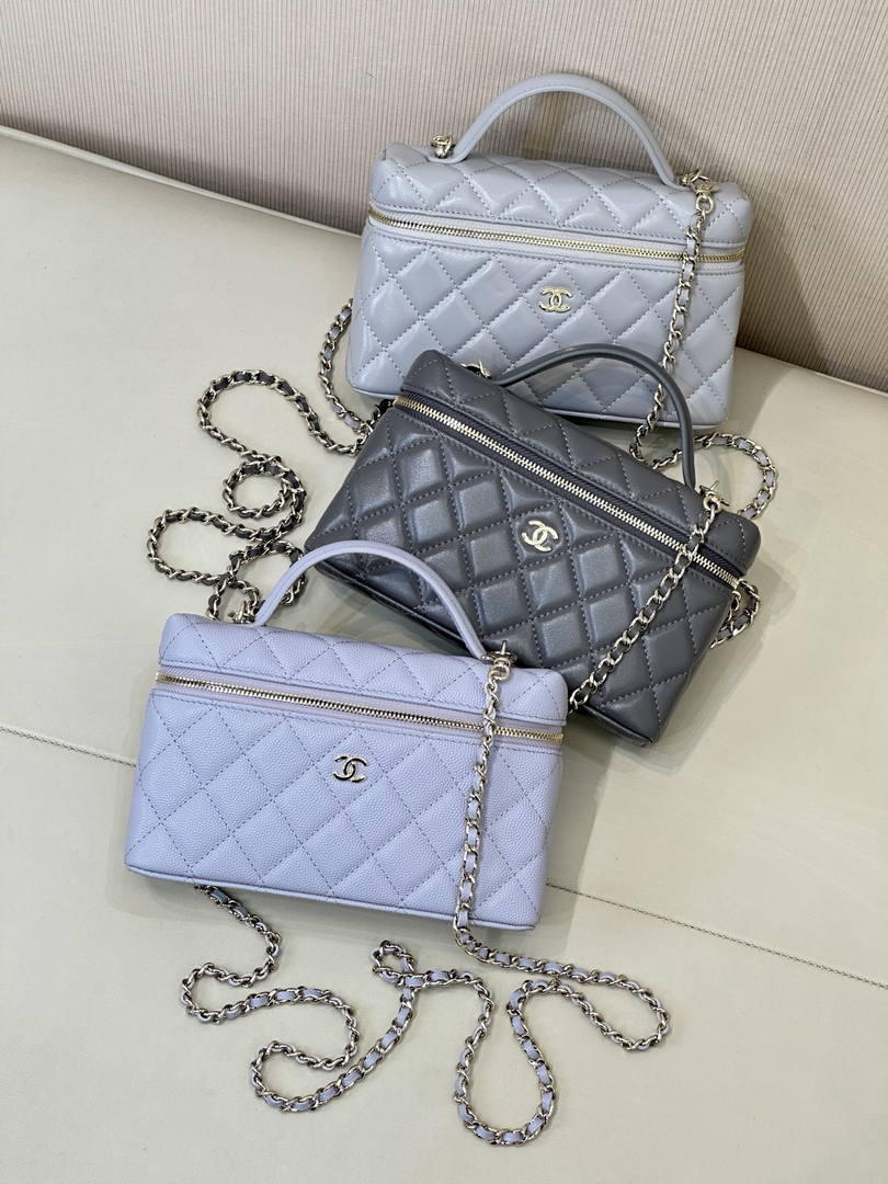 Chanel Vanity with Chain  Lambskin AP4385 Light Gray