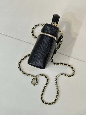 Chanel Vanity with Chain  Lizard-patterned black Calfskin AP5195 - Default Title - View 7