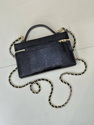 Chanel Vanity with Chain  Lizard-patterned black Calfskin AP5195 - Default Title - View 9
