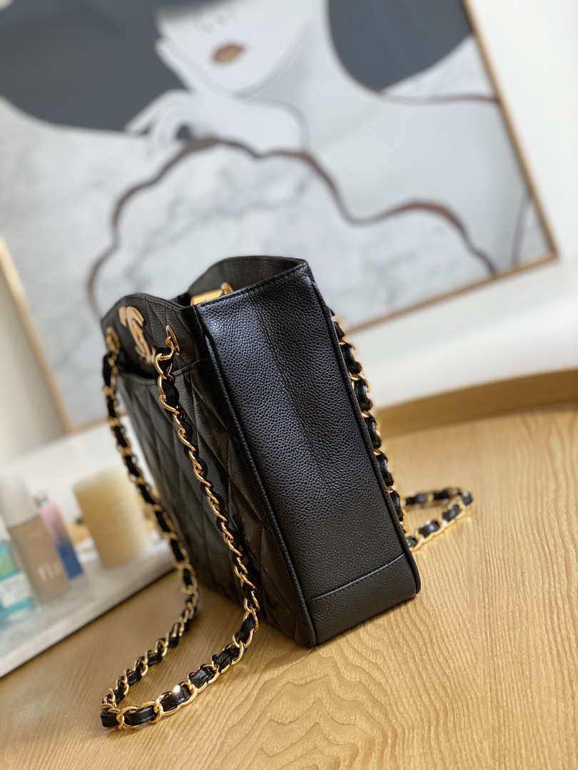 Chanel Vintage A97 Medium Shopping Bag Calfskin Black