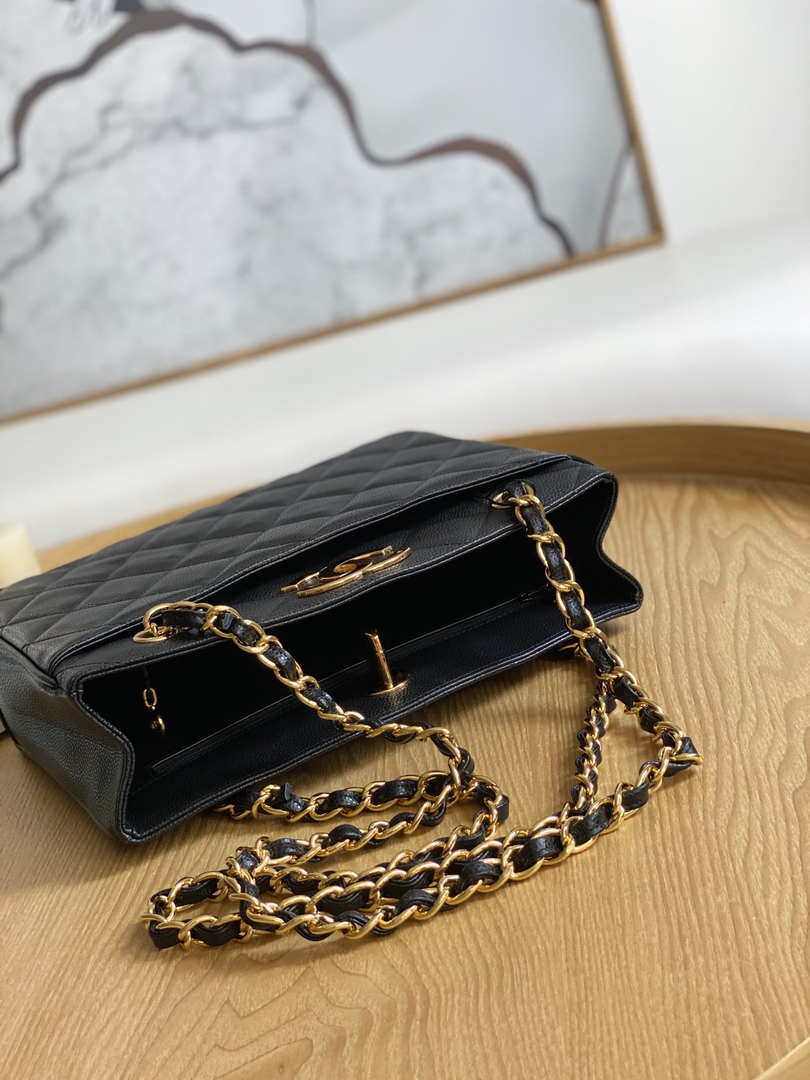 Chanel Vintage A97 Medium Shopping Bag Calfskin Black