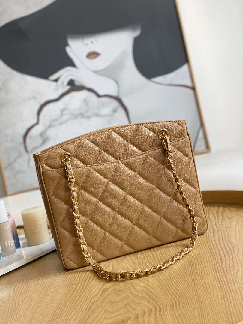 Chanel Vintage A97 Medium Shopping Bag Calfskin Tan - Default Title - View 2