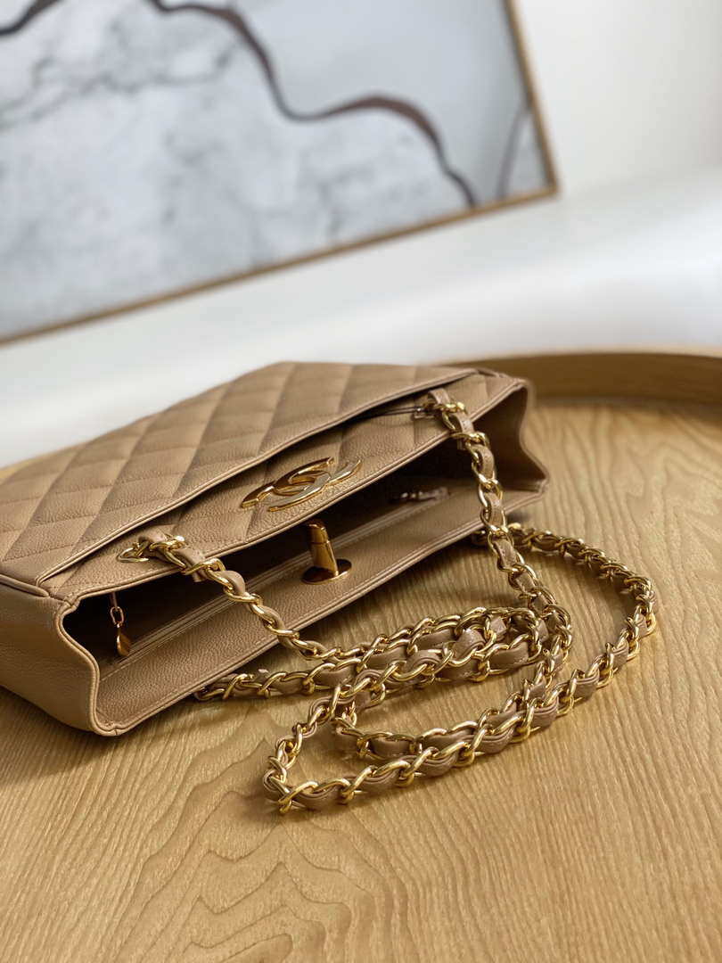 Chanel Vintage A97 Medium Shopping Bag Calfskin Tan
