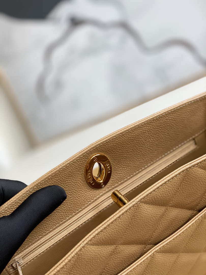 Chanel Vintage A97 Medium Shopping Bag Calfskin Tan