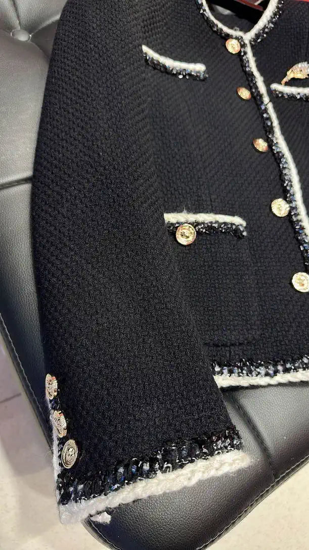 Chanel Women Black Tweed  jacket C62326