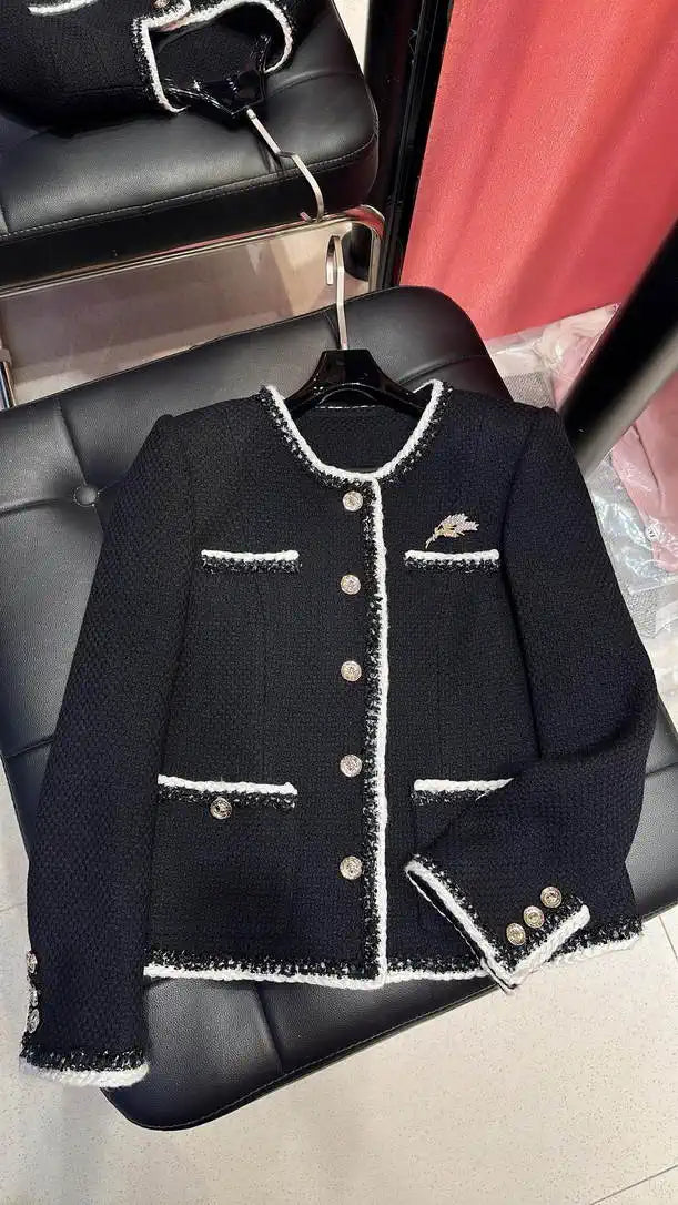 Chanel Women Black Tweed  jacket C62326