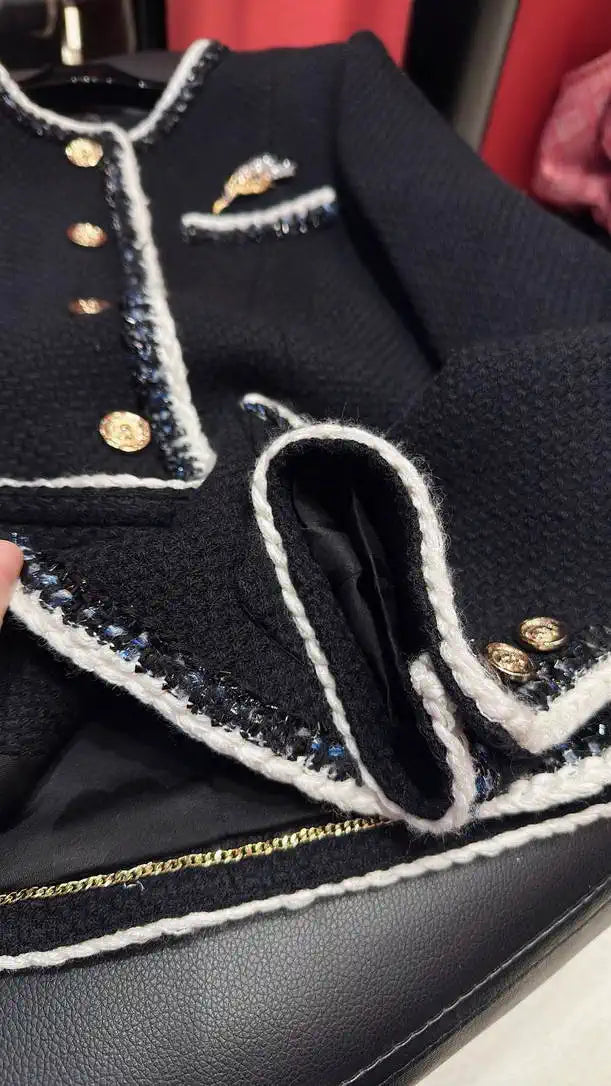Chanel Women Black Tweed  jacket C62326
