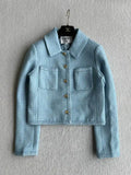 Chanel Women Blue tweed jacket and skirt set C62324