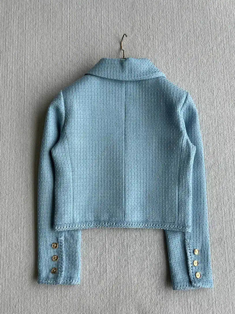 Chanel Women Blue tweed jacket and skirt set C62324