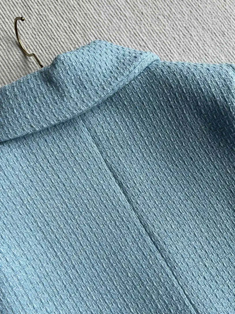Chanel Women Blue tweed jacket and skirt set C62324