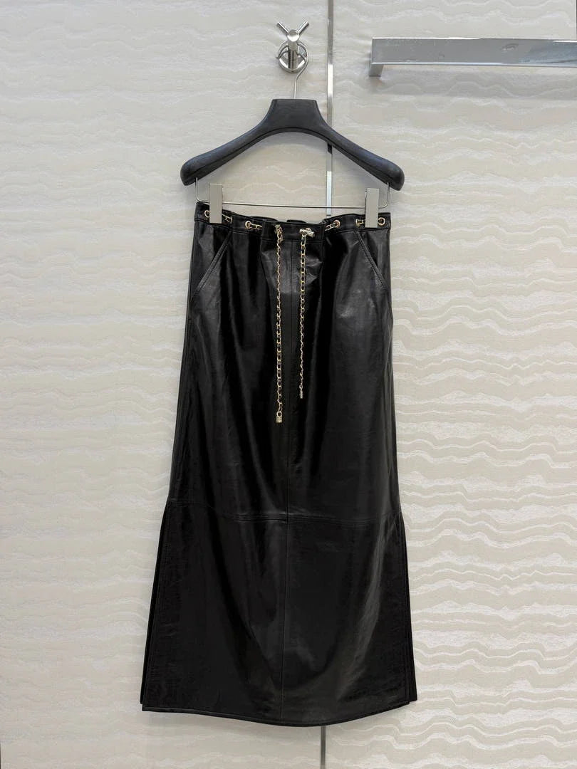 Chanel Women Coco 26p Lambskin Slit design long skirt C80093 - 36 - View 1