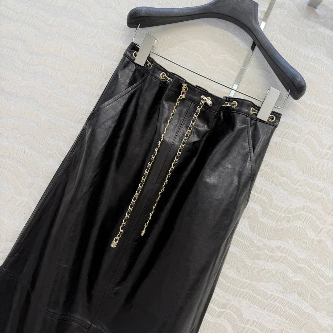 Chanel Women Coco 26p Lambskin Slit design long skirt C80093 - 36 - View 2
