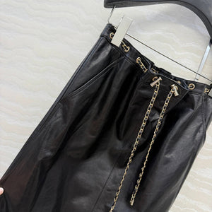 Chanel Women Coco 26p Lambskin Slit design long skirt C80093 - 36 - View 4