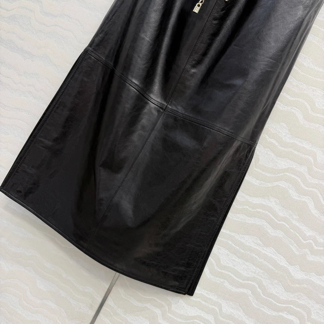 Chanel Women Coco 26p Lambskin Slit design long skirt C80093 - 36 - View 5