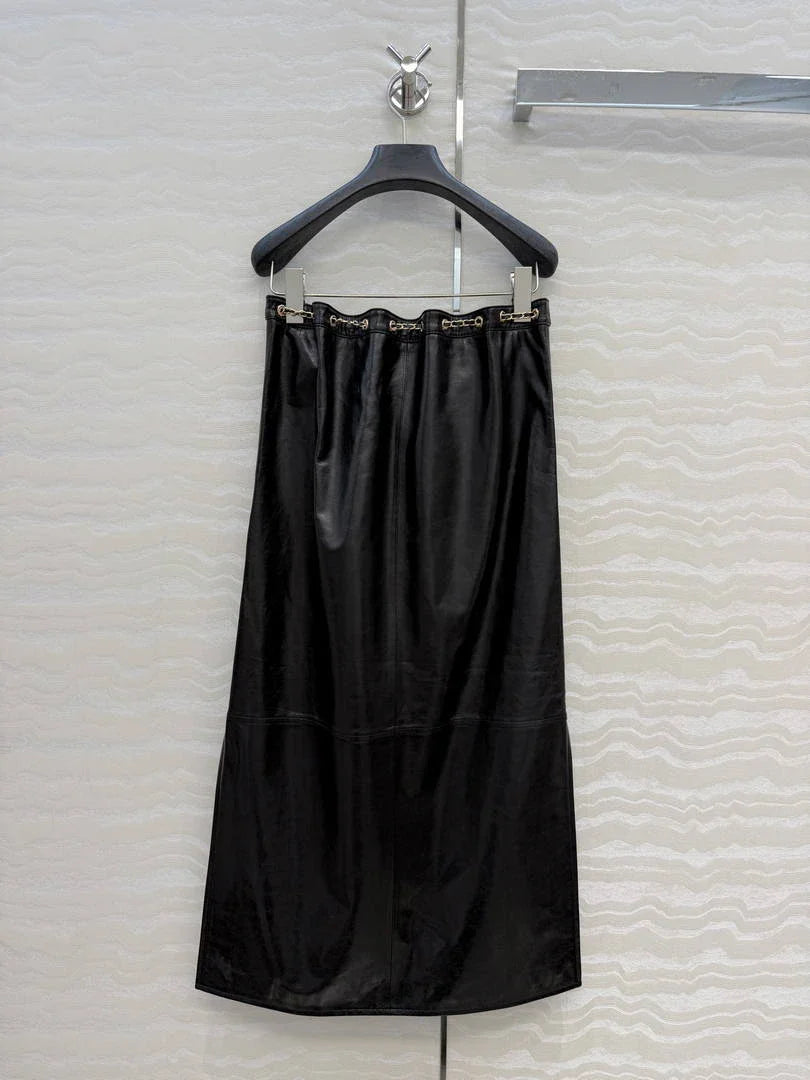 Chanel Women Coco 26p Lambskin Slit design long skirt C80093 - 36 - View 8