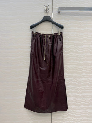 Chanel Women Coco 26p Lambskin Slit design long skirt C80094 - 36 - View 3