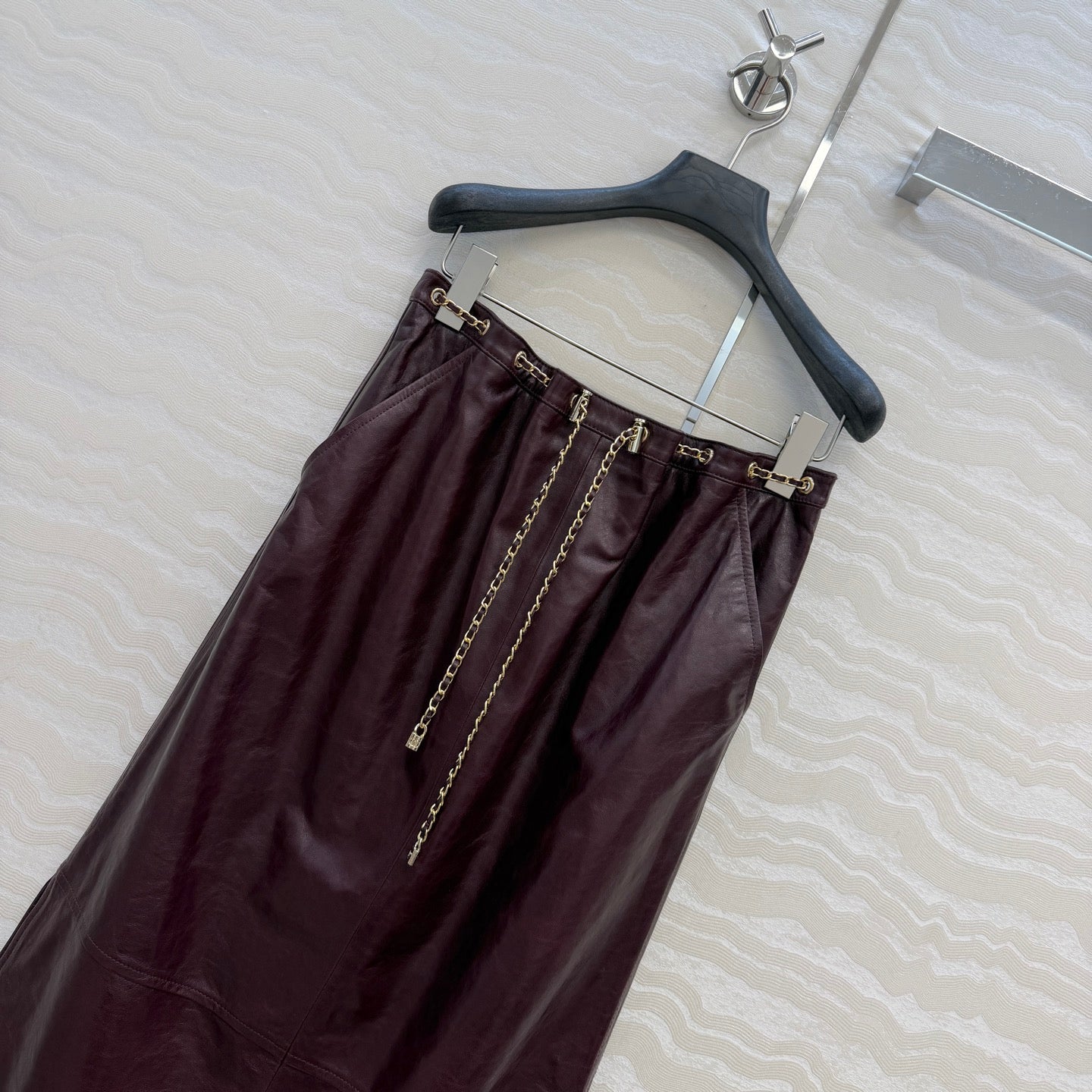 Chanel Women Coco 26p Lambskin Slit design long skirt C80094 - 36 - View 4