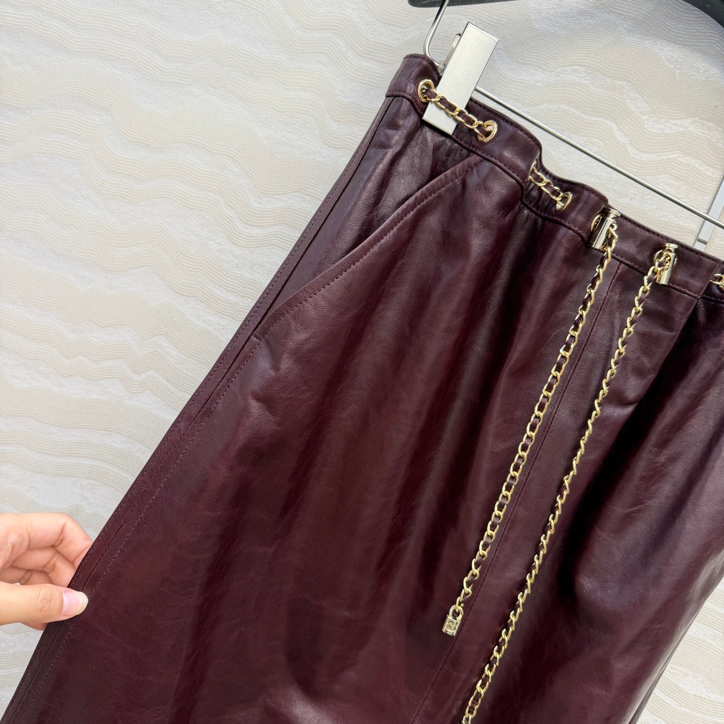 Chanel Women Coco 26p Lambskin Slit design long skirt C80094 - 36 - View 11