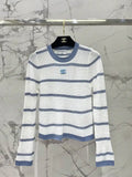 Chanel Women contrast color crew neck knitted long sleeves Sweater CC69201