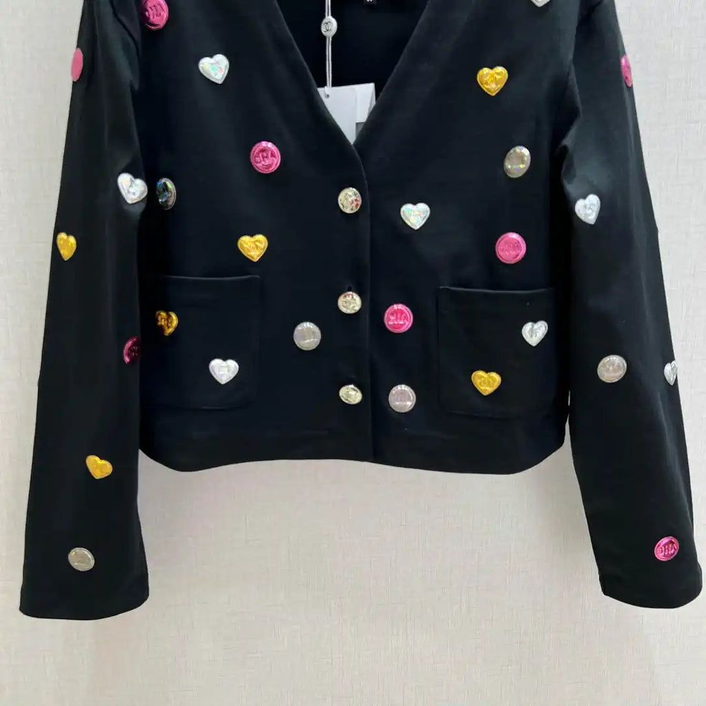 Chanel Women Cropped jacket with double C metal badget C62332