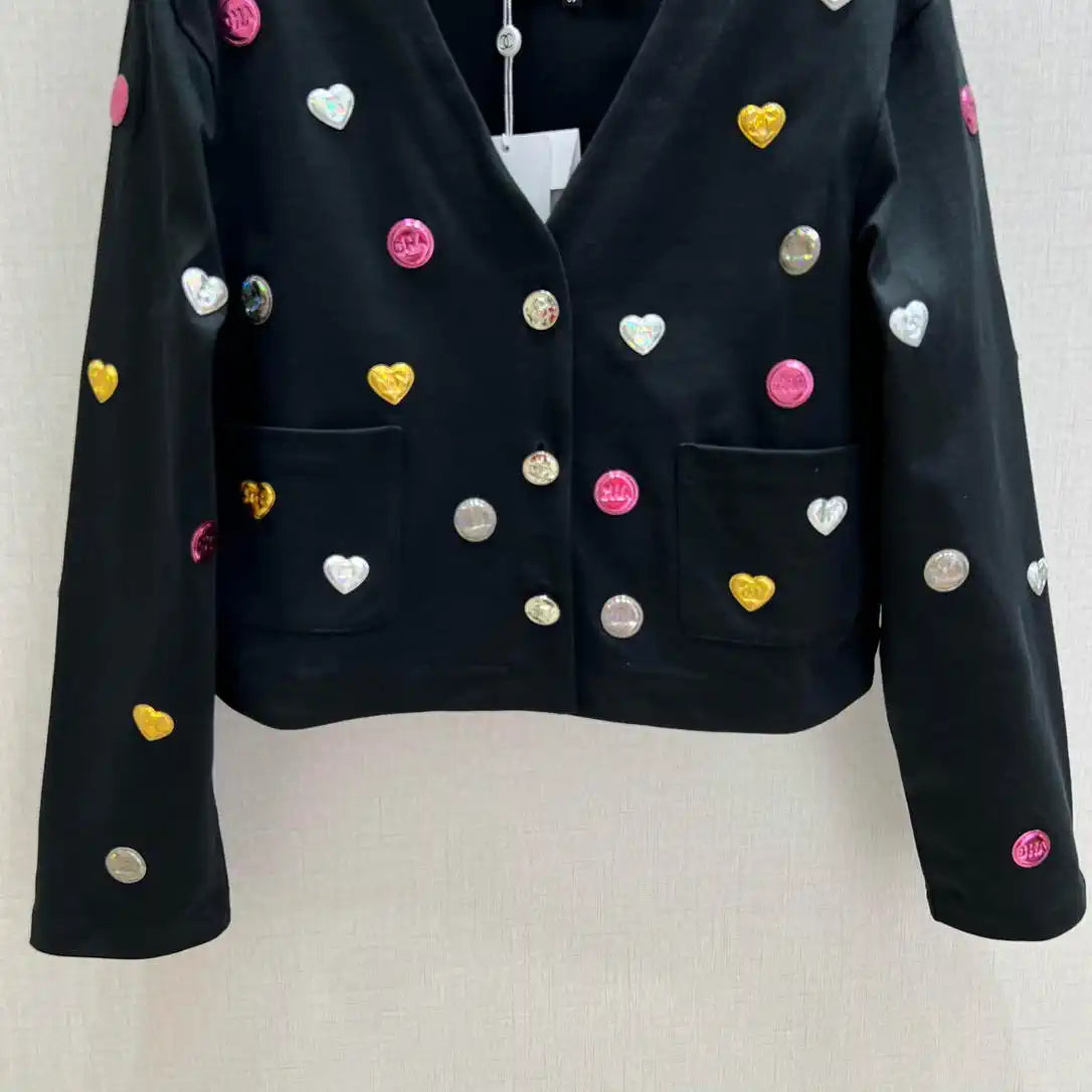 Chanel Women Cropped jacket with double C metal badget C62332