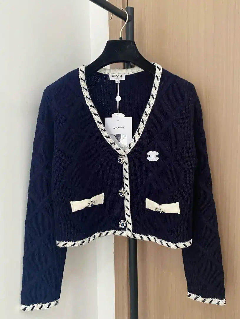 Chanel Women Diamond quilted crochet Cardigan Sweater CC69209