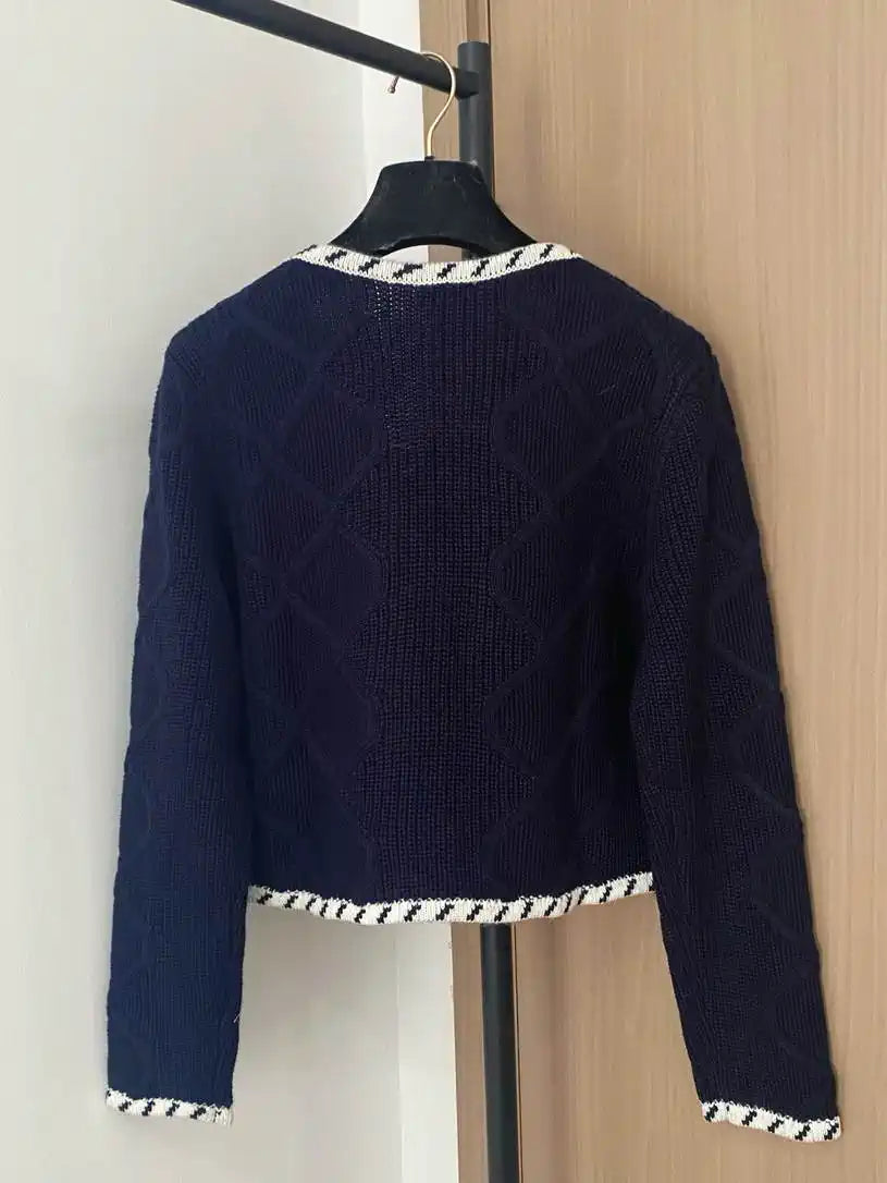 Chanel Women Diamond quilted crochet Cardigan Sweater CC69209