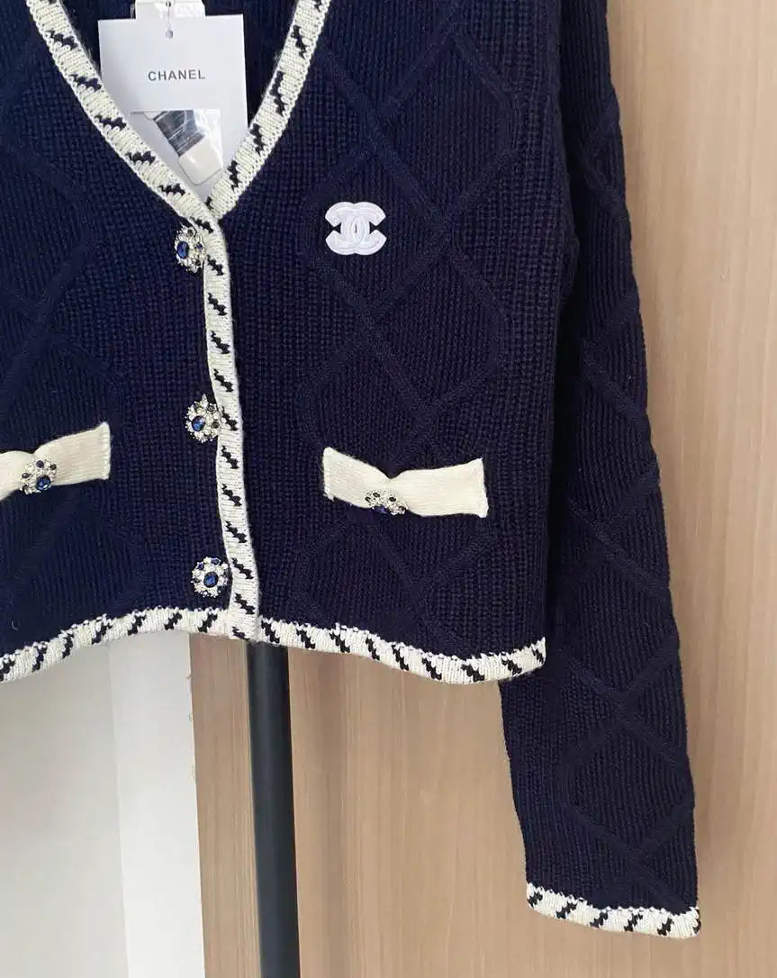 Chanel Women Diamond quilted crochet Cardigan Sweater CC69209