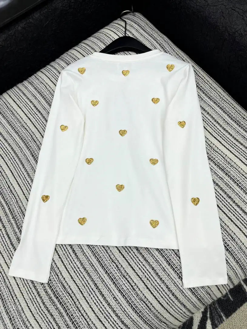 Chanel Women Double C metal badge long-sleeved T-shirt  C62333