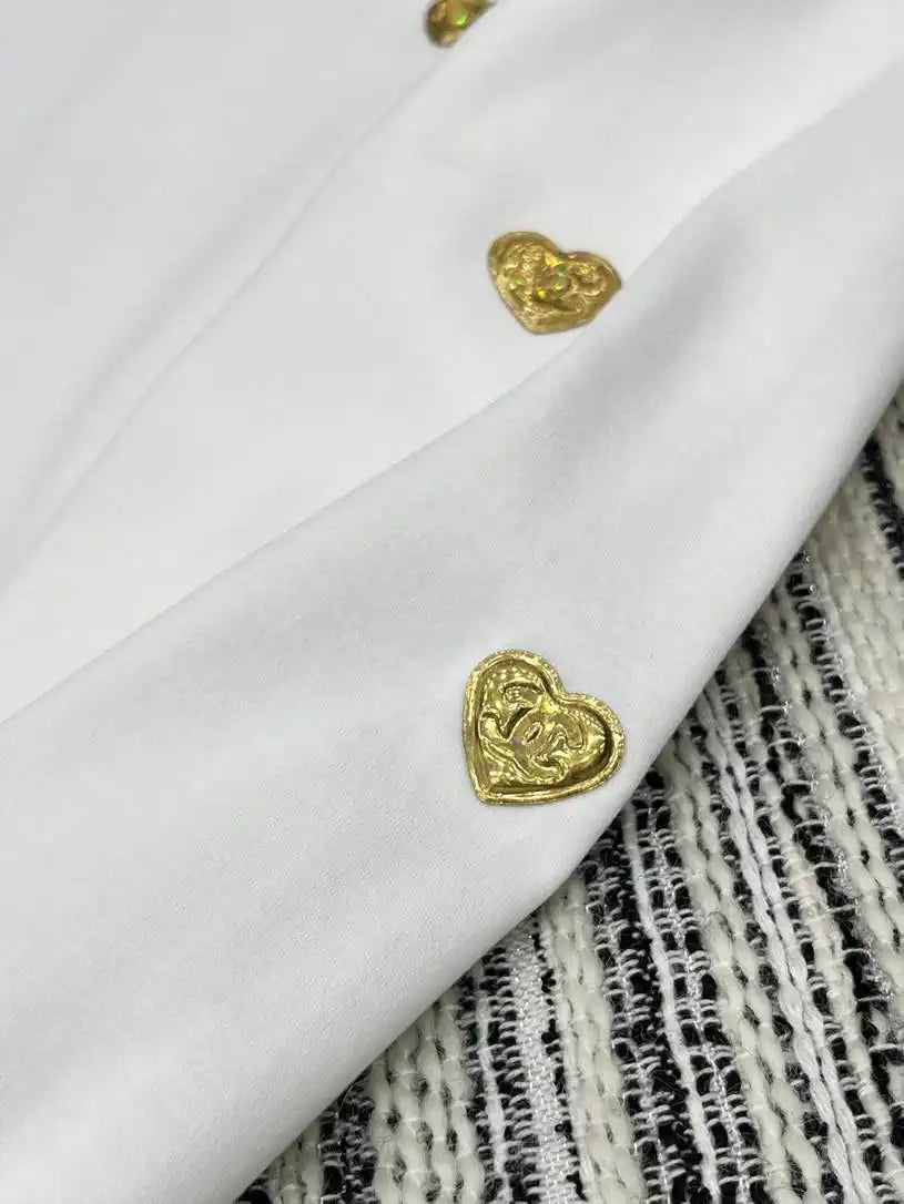 Chanel Women Double C metal badge long-sleeved T-shirt  C62333
