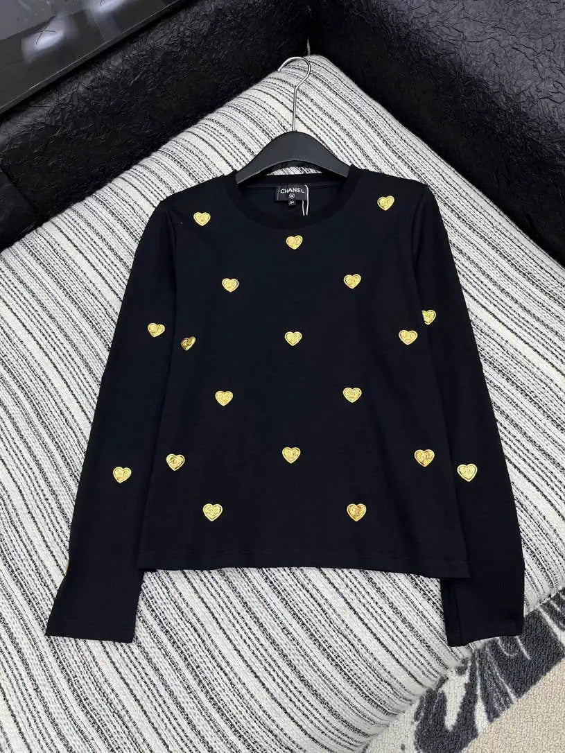 Chanel Women Double C metal badge long-sleeved T-shirt  C62333