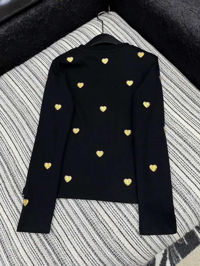 Chanel Women Double C metal badge long-sleeved T-shirt  C62333