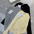 Chanel Women Double C Metallic Trim Top  Stretch Cotton Fabric CC69211