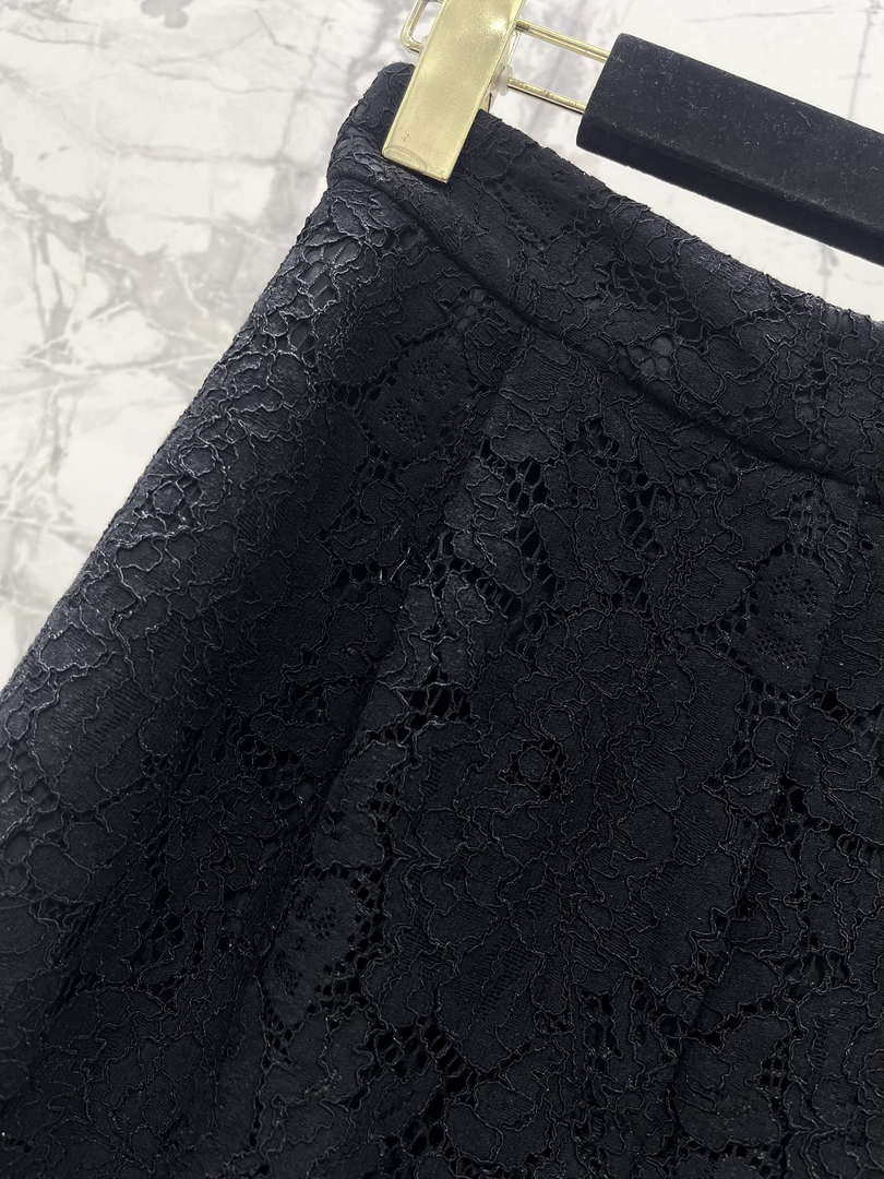 Chanel Women Fashion Black Lace Wide Leg Casual Pants C58804