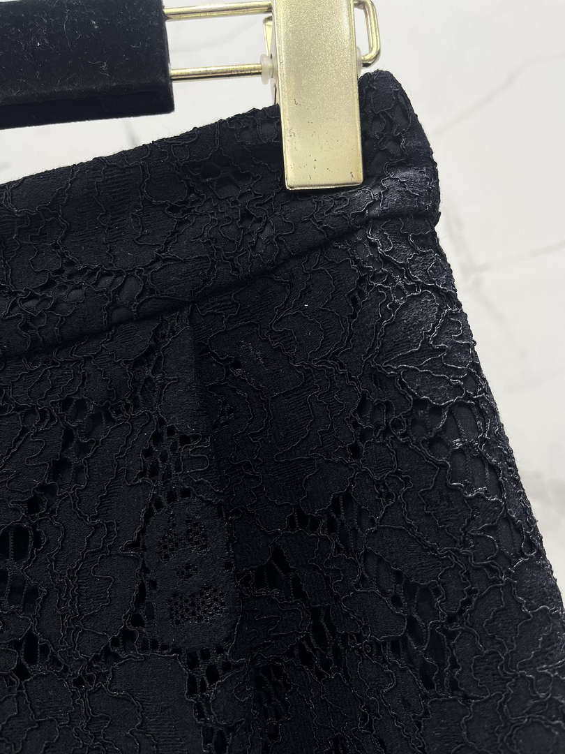 Chanel Women Fashion Black Lace Wide Leg Casual Pants C58804