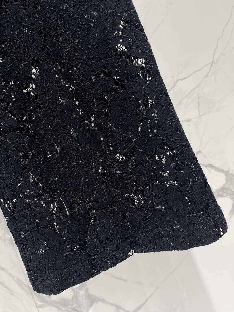 Chanel Women Fashion Black Lace Wide Leg Casual Pants C58804