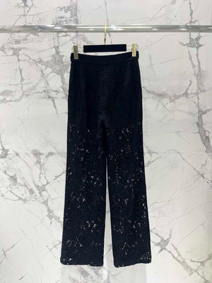 Chanel Women Fashion Black Lace Wide Leg Casual Pants C58804 - S - View 9
