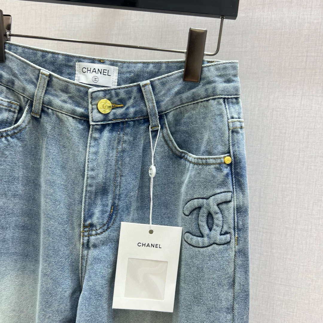 Chanel Women Fashion high-waisted slim straight Jeans C58802