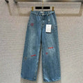 Chanel Women Fashion Jeans with embroidered logo Jeans C58811