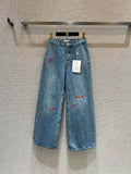 Chanel Women Fashion Jeans with embroidered logo Jeans C58811