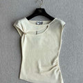 Chanel Women Fashion Knitted T-shirt Vest C81116 - S / beige - View 1