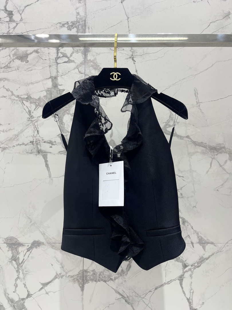 Chanel Women Fashion Lace Suit Halter Neck Irregular Backless Design Vest C81113
