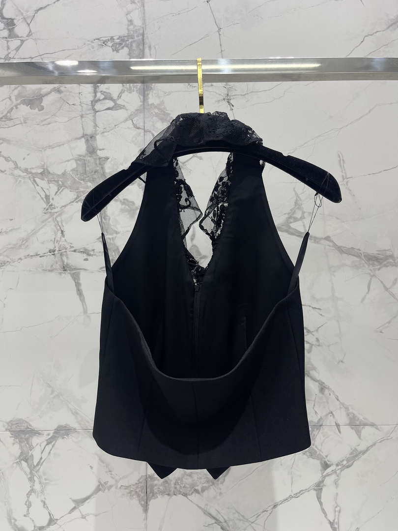 Chanel Women Fashion Lace Suit Halter Neck Irregular Backless Design Vest C81113