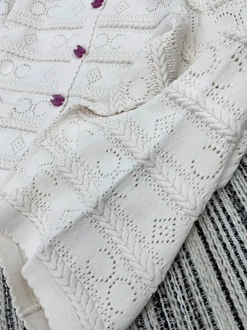 Chanel Women Heavy-duty double C crochet crew neck  jacket C62330
