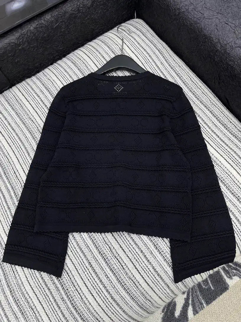 Chanel Women Heavy-duty double C crochet crew neck  jacket C62330